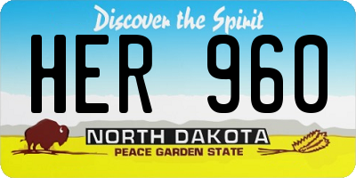 ND license plate HER960