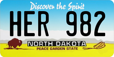 ND license plate HER982