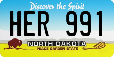 ND license plate HER991