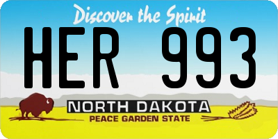 ND license plate HER993