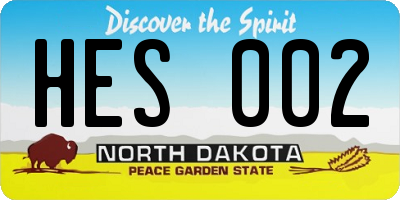ND license plate HES002