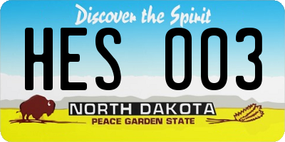 ND license plate HES003
