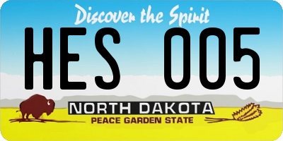 ND license plate HES005