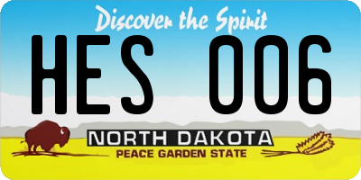 ND license plate HES006