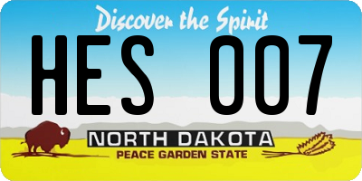 ND license plate HES007