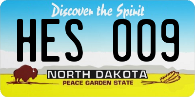 ND license plate HES009