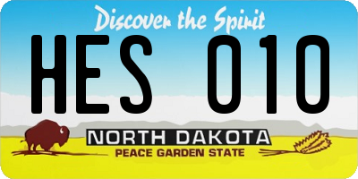 ND license plate HES010