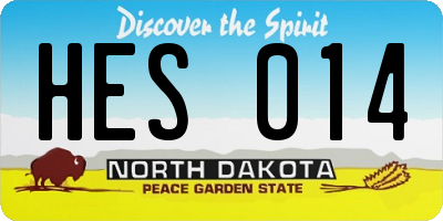 ND license plate HES014