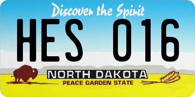 ND license plate HES016