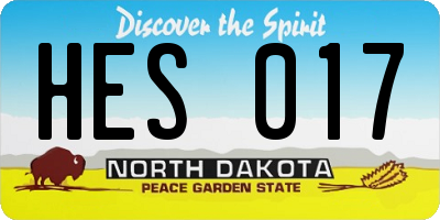 ND license plate HES017