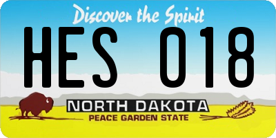ND license plate HES018