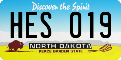 ND license plate HES019