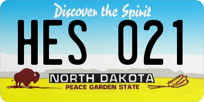 ND license plate HES021