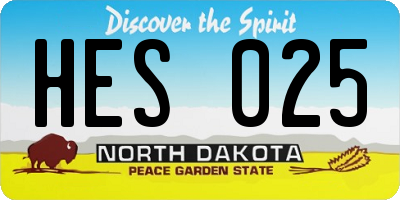 ND license plate HES025