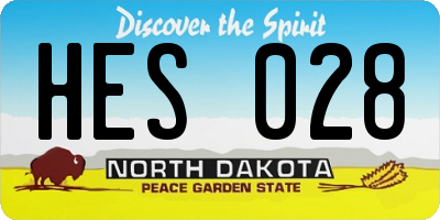 ND license plate HES028