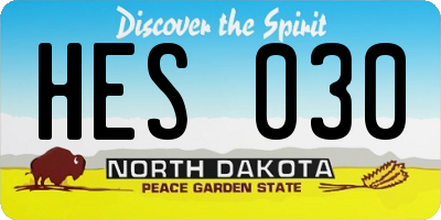 ND license plate HES030