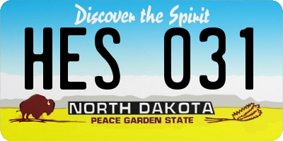ND license plate HES031