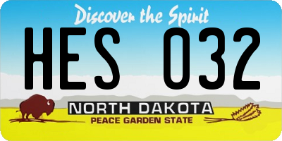 ND license plate HES032