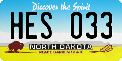 ND license plate HES033