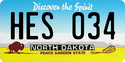 ND license plate HES034