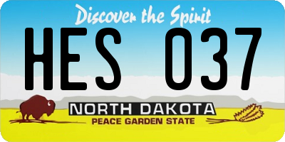 ND license plate HES037
