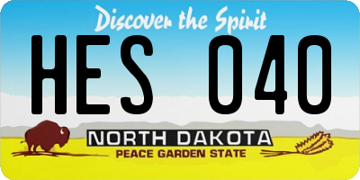 ND license plate HES040