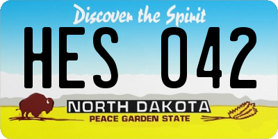 ND license plate HES042