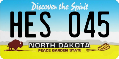 ND license plate HES045