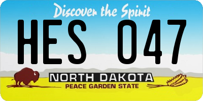 ND license plate HES047