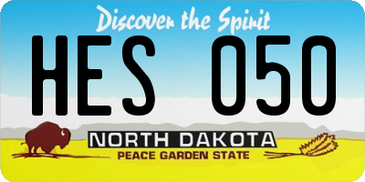 ND license plate HES050