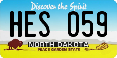 ND license plate HES059