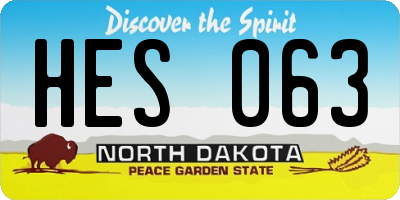 ND license plate HES063