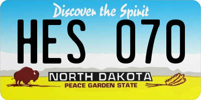 ND license plate HES070