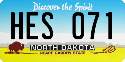 ND license plate HES071