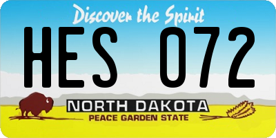 ND license plate HES072