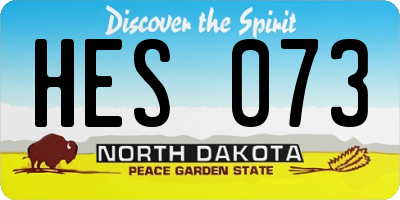 ND license plate HES073