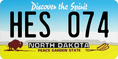 ND license plate HES074