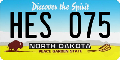 ND license plate HES075