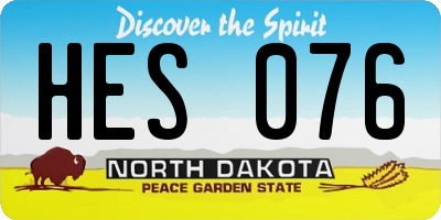 ND license plate HES076