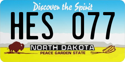 ND license plate HES077