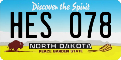 ND license plate HES078