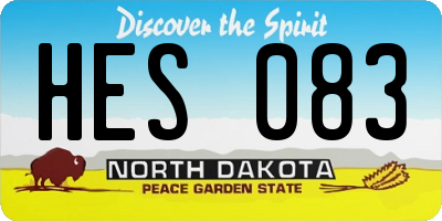 ND license plate HES083