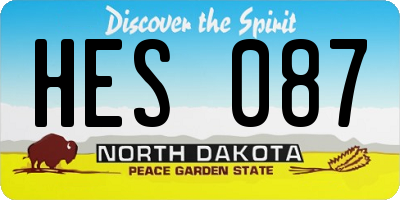 ND license plate HES087