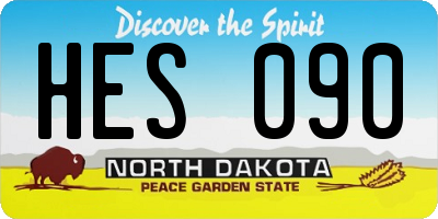 ND license plate HES090