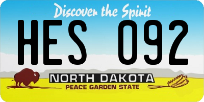 ND license plate HES092