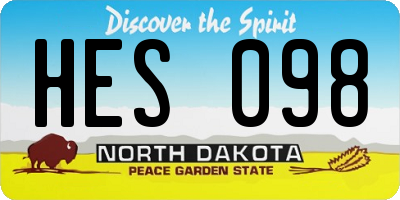 ND license plate HES098