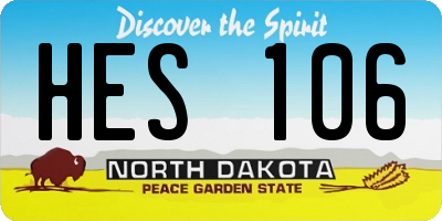 ND license plate HES106