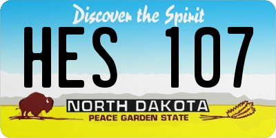 ND license plate HES107