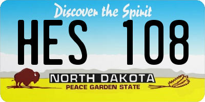 ND license plate HES108