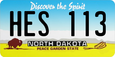 ND license plate HES113